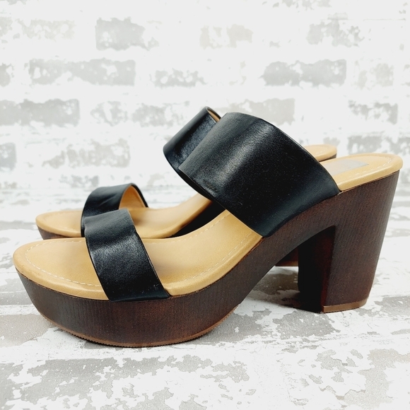 NEW Dolce Vita Hadid Black Leather Block Heel Summer Sandals M936 - Picture 1 of 12